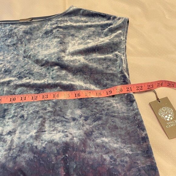 Vince Camuto Blue Velvet Blouse - Picture 7 of 8